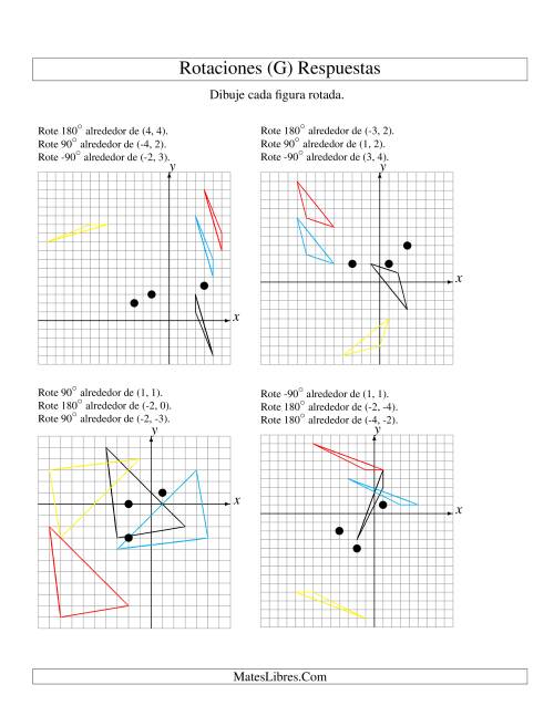 La hoja de ejercicios de Rotación en Tres Pasos de 3 Vértices Alrededor de Cualquier Punto (G) Página 2