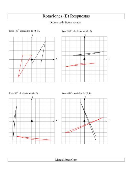 La hoja de ejercicios de Rotación de 3 Vértices Alrededor del Origen (E) Página 2