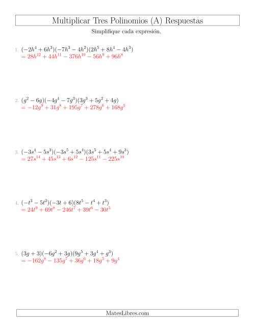 La hoja de ejercicios de Multiplicar Dos Binomios por un Trinomio (A) Página 2