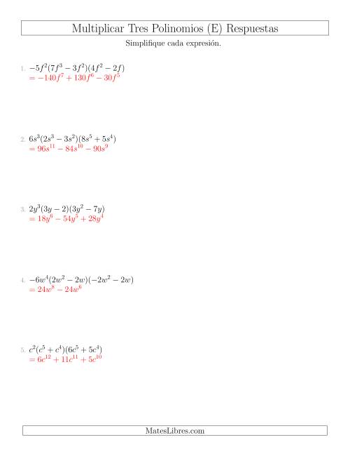 La hoja de ejercicios de Multiplicar un Monomio por Dos Binomios (E) Página 2