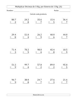 Multiplicar Décimas de 3 Díg. por Enteros de 1 Díg.
