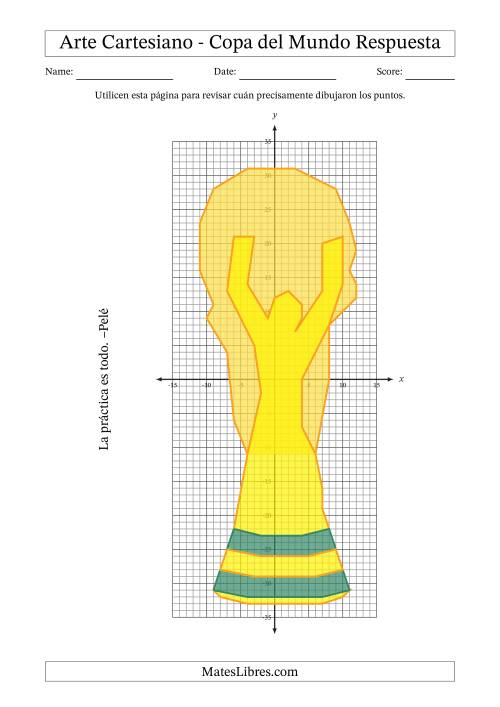 La hoja de ejercicios de Arte Cartesiano de la Copa del Mundo, Trofeo (Tamaño A4)
