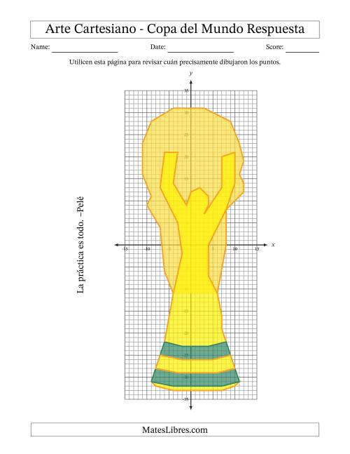 La hoja de ejercicios de Arte Cartesiano de la Copa del Mundo, Trofeo (Tamaño Carta)