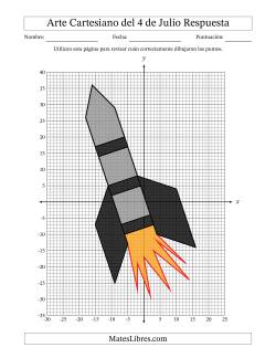Arte Cartesiano del 4 de Julio de Cohete Volando