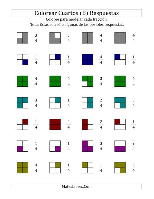 La hoja de ejercicios de Colorear Modelos de Cuartos (B) Página 2