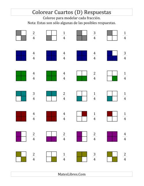 La hoja de ejercicios de Colorear Modelos de Cuartos (D) Página 2
