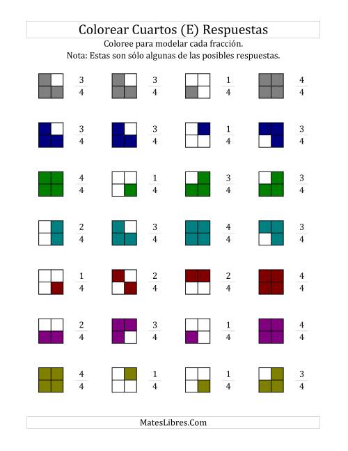 La hoja de ejercicios de Colorear Modelos de Cuartos (E) Página 2