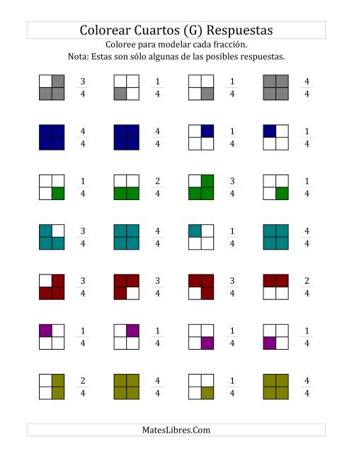 La hoja de ejercicios de Colorear Modelos de Cuartos (G) Página 2