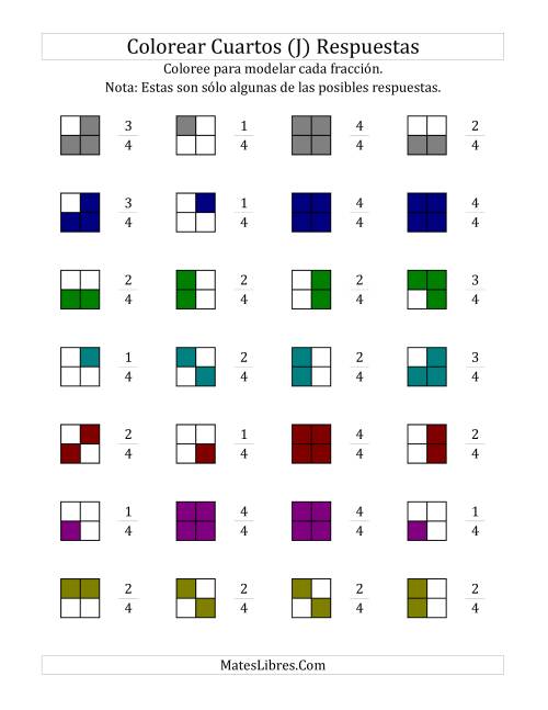 La hoja de ejercicios de Colorear Modelos de Cuartos (J) Página 2