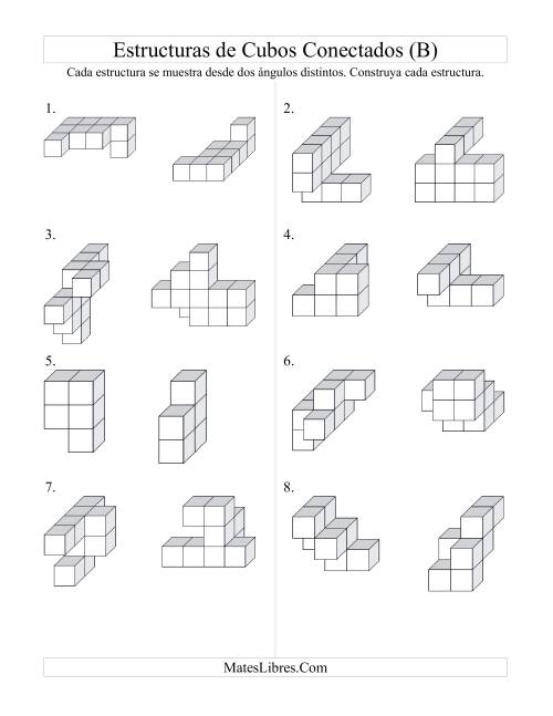La hoja de ejercicios de Construir Estructuras de Cubos Conectados (B)