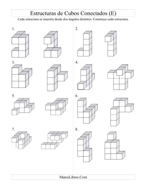 La hoja de ejercicios de Construir Estructuras de Cubos Conectados (E)