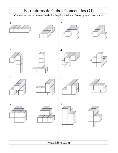 La hoja de ejercicios de Construir Estructuras de Cubos Conectados (G)