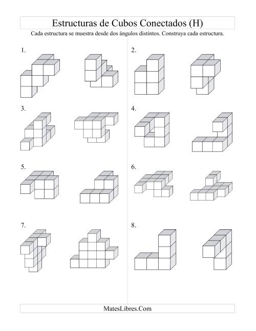 La hoja de ejercicios de Construir Estructuras de Cubos Conectados (H)