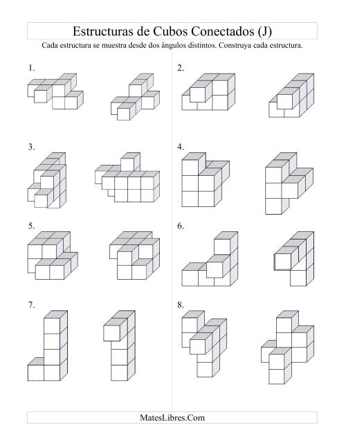 La hoja de ejercicios de Construir Estructuras de Cubos Conectados (J)