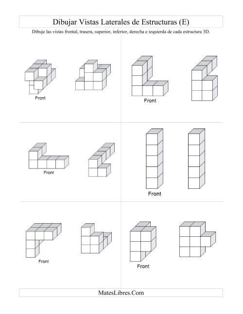 La hoja de ejercicios de Construir Estructuras de Cubos Conectados a Partir de Vistas Laterales (E) Página 2