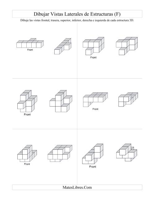 La hoja de ejercicios de Construir Estructuras de Cubos Conectados a Partir de Vistas Laterales (F) Página 2