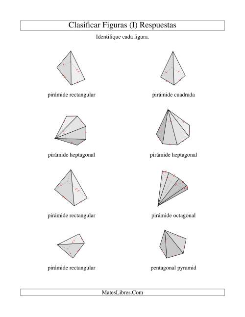 La hoja de ejercicios de Clasificar Pirámides (I) Página 2