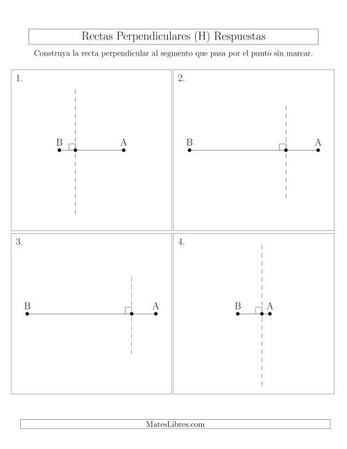 La hoja de ejercicios de Construir Líneas Perpendiculares a Través de Puntos sobre el Segmento (H) Página 2