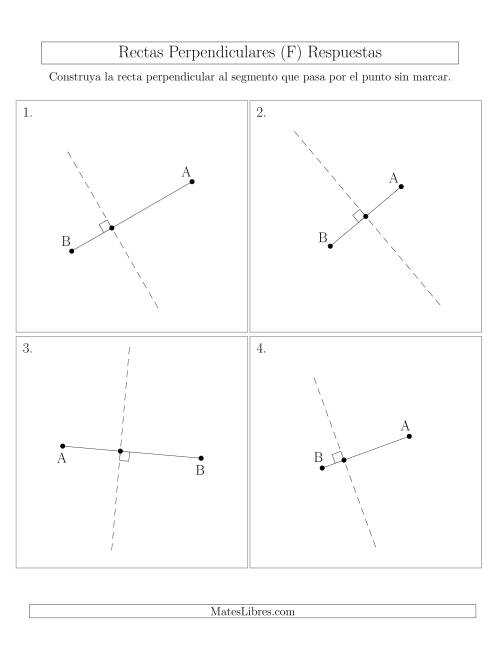 La hoja de ejercicios de Construir Líneas Perpendiculares a Través de Puntos sobre el Segmento con Diferentes Ángulos (F) Página 2