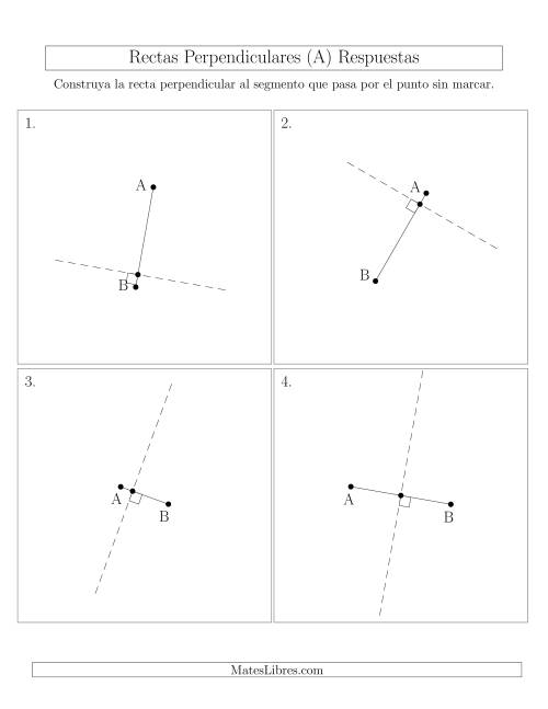 La hoja de ejercicios de Construir Líneas Perpendiculares a Través de Puntos sobre el Segmento con Diferentes Ángulos (Todas) Página 2
