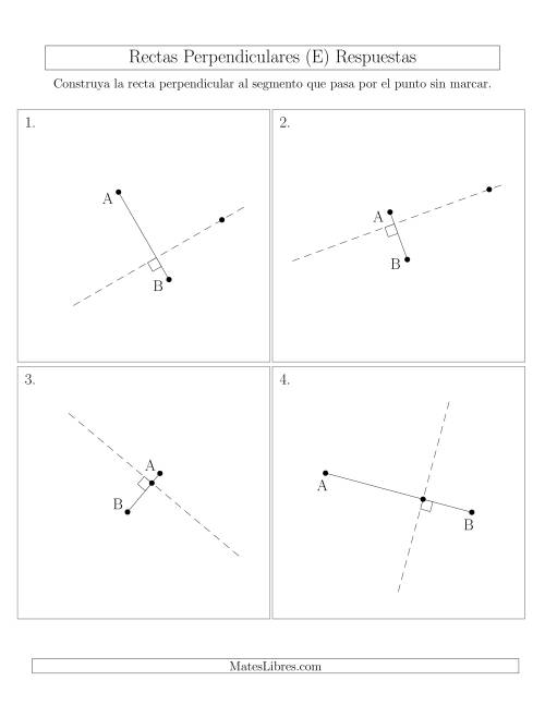 La hoja de ejercicios de Construir Líneas Perpendiculares a Través de Puntos fuera del Segmento con Diferentes Ángulos (E) Página 2
