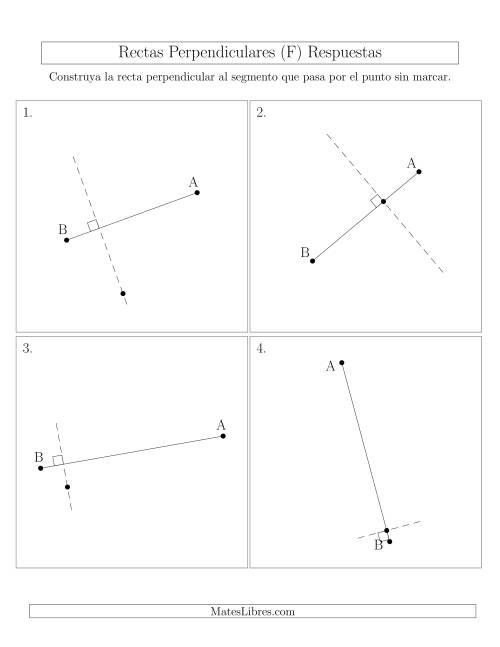 La hoja de ejercicios de Construir Líneas Perpendiculares a Través de Puntos fuera del Segmento con Diferentes Ángulos (F) Página 2