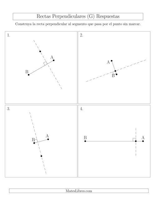 La hoja de ejercicios de Construir Líneas Perpendiculares a Través de Puntos fuera del Segmento con Diferentes Ángulos (G) Página 2