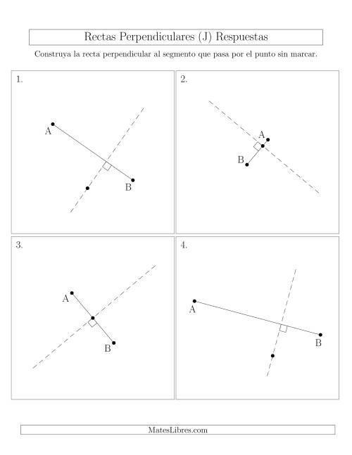 La hoja de ejercicios de Construir Líneas Perpendiculares a Través de Puntos fuera del Segmento con Diferentes Ángulos (J) Página 2