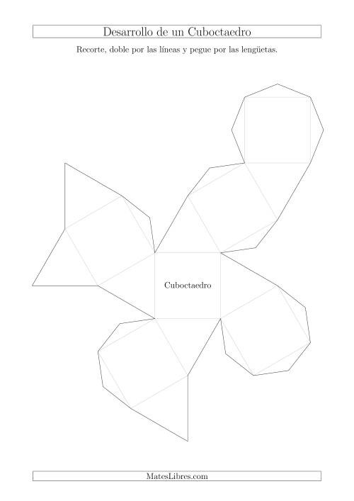 La hoja de ejercicios de Desarrollo de un Cuboctaedro (Tamaño A4)