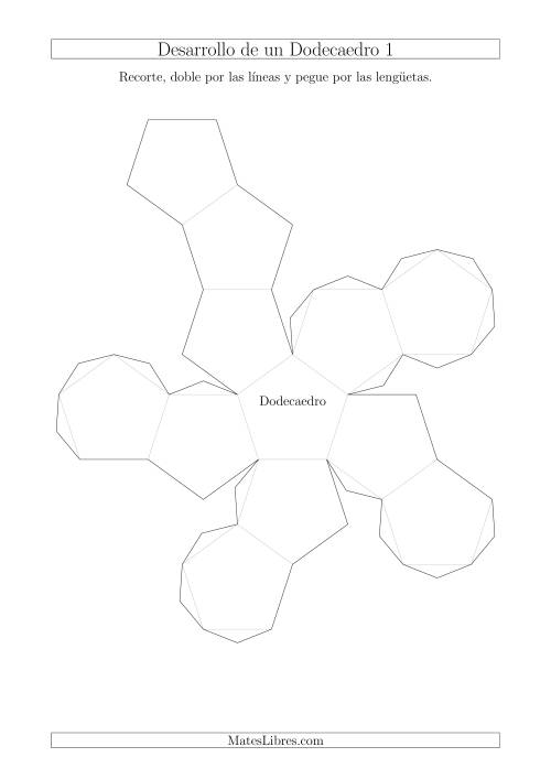 La hoja de ejercicios de Desarrollo de un Dodecaedro Versión 1 (Tamaño A4)