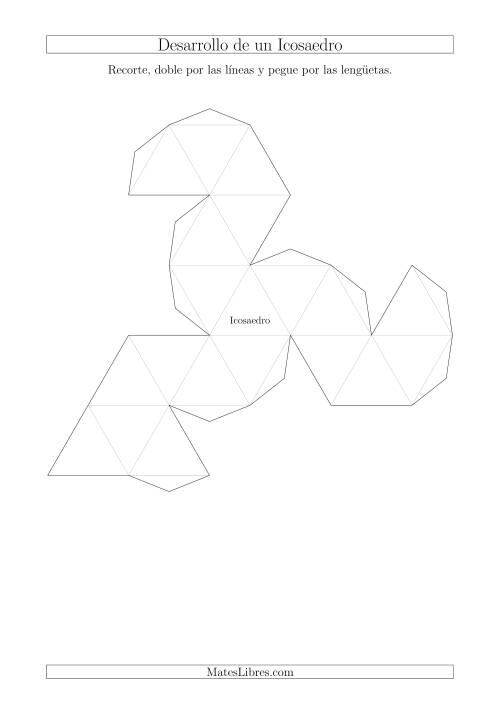 La hoja de ejercicios de Desarrollo de un Icosaedro (Tamaño A4)