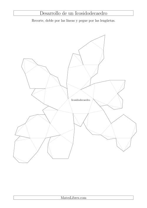 La hoja de ejercicios de Desarrollo de un Icosidodecaedro (Tamaño A4)
