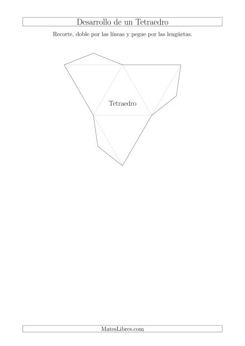 La hoja de ejercicios de Desarrollo de un Tetraedro (Tamaño A4)