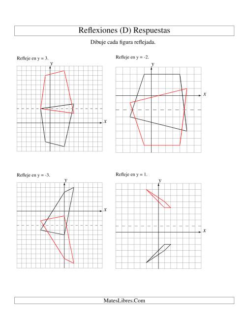 La hoja de ejercicios de Reflexión de 4 Vértices Sobre Varios Ejes (D) Página 2