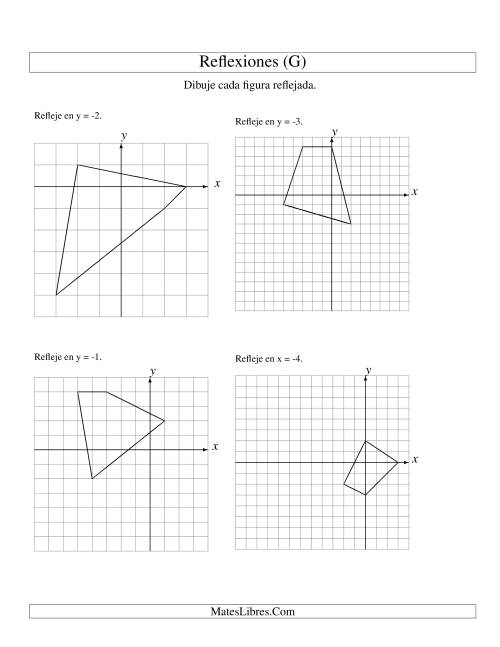 La hoja de ejercicios de Reflexión de 4 Vértices Sobre Varios Ejes (G)
