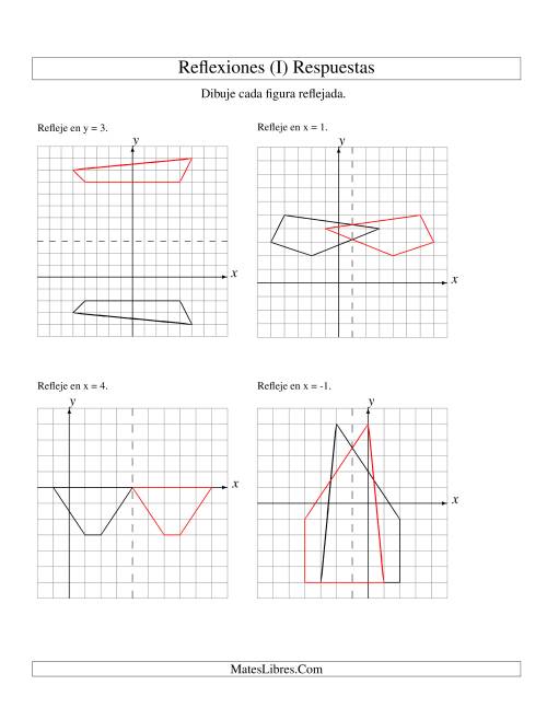 La hoja de ejercicios de Reflexión de 4 Vértices Sobre Varios Ejes (I) Página 2