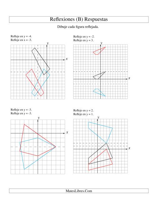 La hoja de ejercicios de Reflexión en Dos Pasos de 4 Vértices Sobre Varios Ejes (B) Página 2
