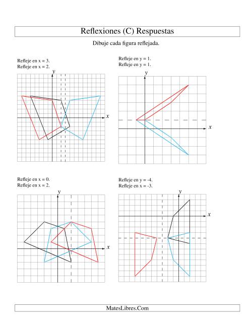 La hoja de ejercicios de Reflexión en Dos Pasos de 4 Vértices Sobre Varios Ejes (C) Página 2