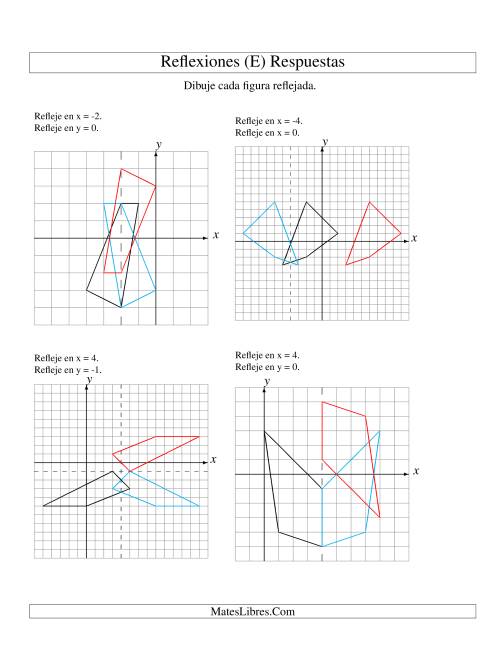 La hoja de ejercicios de Reflexión en Dos Pasos de 4 Vértices Sobre Varios Ejes (E) Página 2
