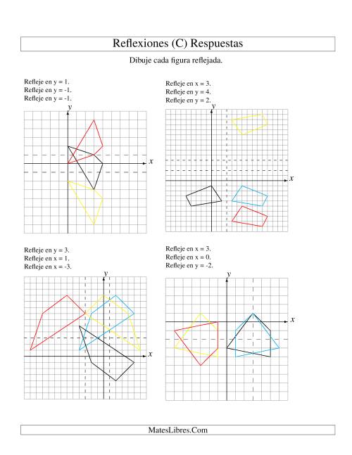 La hoja de ejercicios de Reflexión en Tres Pasos de 4 Vértices Sobre Varios Ejes (C) Página 2