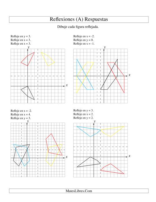 La hoja de ejercicios de Reflexión en Tres Pasos de 4 Vértices Sobre Varios Ejes (Todas) Página 2
