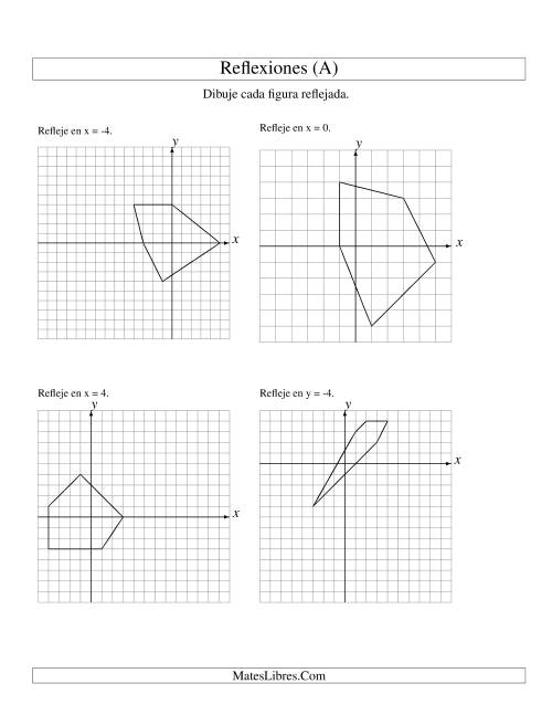 La hoja de ejercicios de Reflexión de 5 Vértices Sobre Varios Ejes (A)