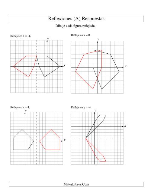 La hoja de ejercicios de Reflexión de 5 Vértices Sobre Varios Ejes (A) Página 2