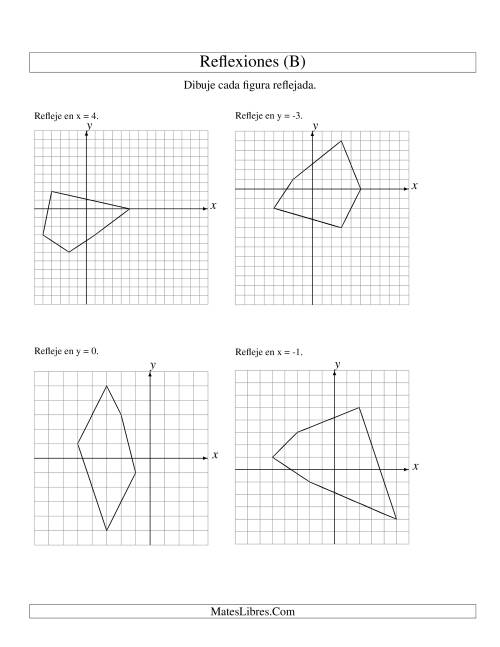 La hoja de ejercicios de Reflexión de 5 Vértices Sobre Varios Ejes (B)