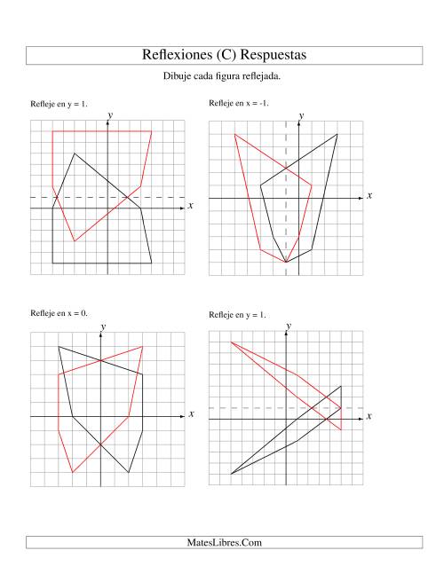 La hoja de ejercicios de Reflexión de 5 Vértices Sobre Varios Ejes (C) Página 2