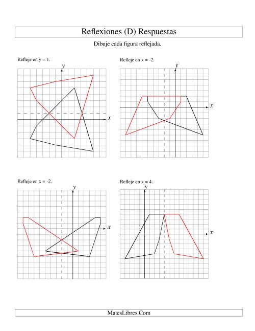 La hoja de ejercicios de Reflexión de 5 Vértices Sobre Varios Ejes (D) Página 2