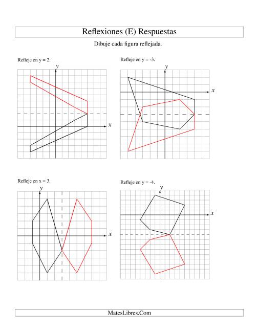 La hoja de ejercicios de Reflexión de 5 Vértices Sobre Varios Ejes (E) Página 2