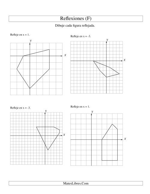 La hoja de ejercicios de Reflexión de 5 Vértices Sobre Varios Ejes (F)