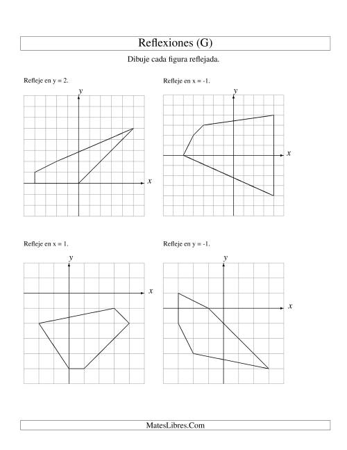 La hoja de ejercicios de Reflexión de 5 Vértices Sobre Varios Ejes (G)