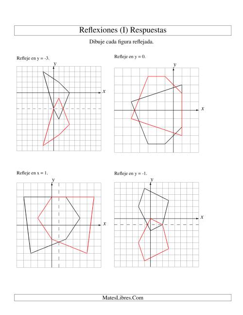 La hoja de ejercicios de Reflexión de 5 Vértices Sobre Varios Ejes (I) Página 2